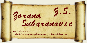 Zorana Šubaranović vizit kartica